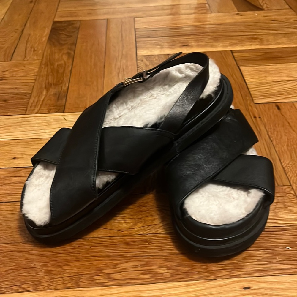 Alohas leather sandals with shearling lining